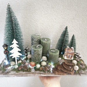 Erdei házikó - adventi  - karácsony - adventi díszek - adventi koszorú - Meska.hu