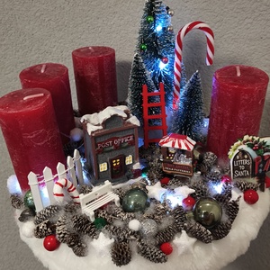 Karácsonyi utca jelenet adventi koszorú  - karácsony - adventi díszek - adventi koszorú - Meska.hu