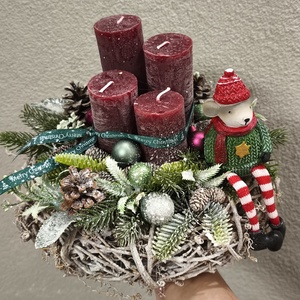 Egérkés adventi koszorú  - karácsony - adventi díszek - adventi koszorú - Meska.hu