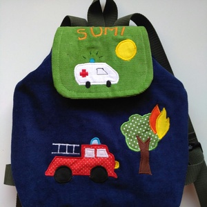 Tűzoltóautós gyerekhátizsák - Meska.hu