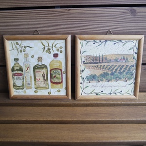 2 db decoupage szalvéta fali kép fa kerettel - otthon & életmód - dekoráció - fali és függő dekoráció - falra akasztható dekor - Meska.hu