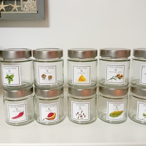 10 darab üveg fűszertartó - otthon & életmód - konyhafelszerelés, tálalás - konyhai tárolás - fűszertartó - Meska.hu