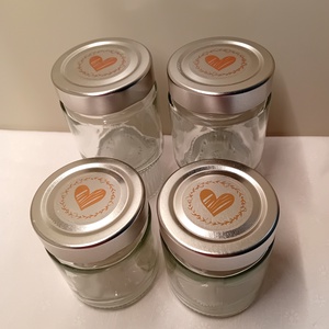 4 darab üveg szíves tetővel - Meska.hu