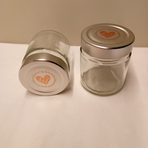 4 darab üveg szíves tetővel - kellékek & szerszámok - díszíthető tárgyak - üveg - Meska.hu