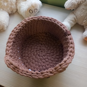 Horgolt macis tároló  - otthon & életmód - babaszoba, gyerekszoba - játéktároló - Meska.hu