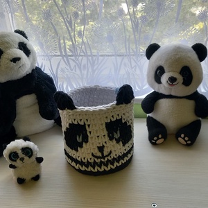 Horgolt pandás tároló , Otthon & Életmód, Babaszoba, gyerekszoba, Játéktároló, Horgolás, MESKA