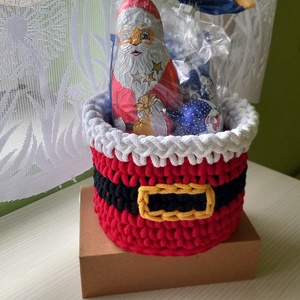 Horgolt mikulás öves tároló - karácsony - karácsonyi lakásdekoráció - Meska.hu