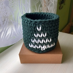 Horgolt karácsonyfás tároló  - karácsony - karácsonyi lakásdekoráció - Meska.hu