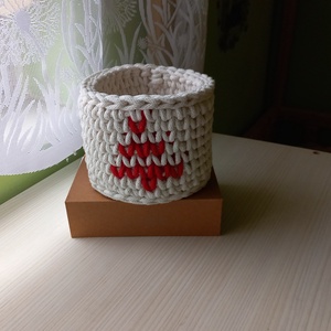 Horgolt karácsonyfás tároló  - karácsony - karácsonyi lakásdekoráció - Meska.hu