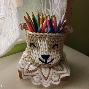 Horgolt kis kutyusos tároló , Otthon & Életmód, Babaszoba, gyerekszoba, Játéktároló, Horgolás, MESKA