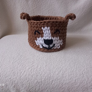 Horgolt barna kutyusos tároló , , Horgolás, MESKA