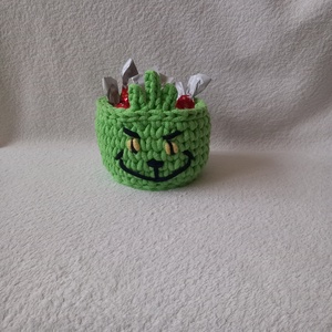 Horgolt kis grincs tároló/ dekoració , , Horgolás, MESKA