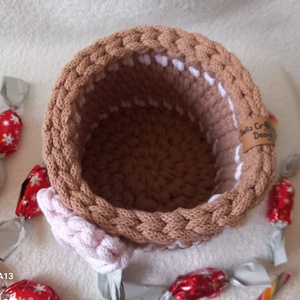 Horgolt Mézi tároló - otthon & életmód - babaszoba, gyerekszoba - játéktároló - Meska.hu