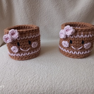 Horgolt Mézi tároló - otthon & életmód - babaszoba, gyerekszoba - játéktároló - Meska.hu