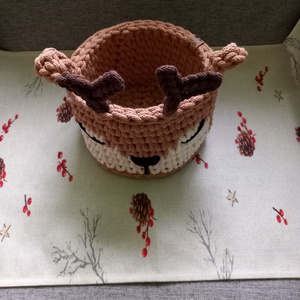 Horgolt szarvas tároló - otthon & életmód - tárolás & rendszerezés - tárolókosár - Meska.hu