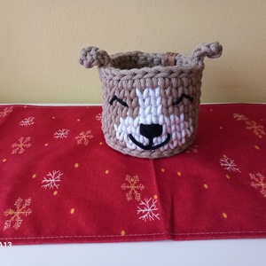 Horgolt kis kutyusos tároló  - Meska.hu