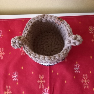 Horgolt kis kutyusos tároló  - otthon & életmód - babaszoba, gyerekszoba - játéktároló - Meska.hu