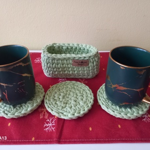 Horgolt poháralátét szett - Meska.hu