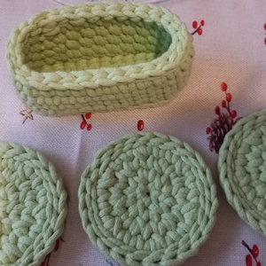 Horgolt poháralátét szett - otthon & életmód - konyhafelszerelés, tálalás - tálalás - tányér- és poháralátét - Meska.hu