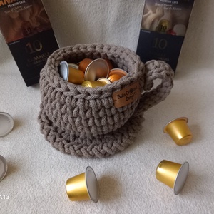 Horgolt kávékapszula tartó talppal, Otthon & Életmód, Konyhafelszerelés, tálalás, Konyhai tárolás, Tea & Kávé tárolás, Horgolás, MESKA