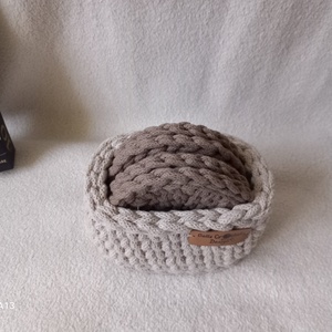 Horgolt poháralátét szett( bézs) - otthon & életmód - konyhafelszerelés, tálalás - tálalás - tányér- és poháralátét - Meska.hu