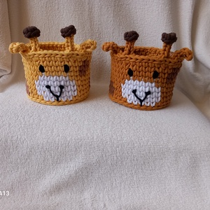 Horgolt zsiráfos kosár/tároló  - Meska.hu