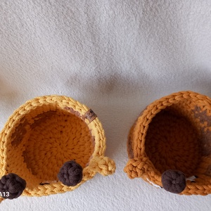 Horgolt zsiráfos kosár/tároló  - baba - mama - babaszobabútor - játéktároló - Meska.hu