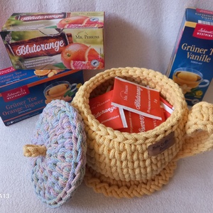 Horgolt nagy bögre/ teatartó - otthon & életmód - konyhafelszerelés, tálalás - konyhai tárolás - tea & kávé tárolás - Meska.hu