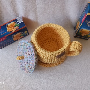 Horgolt nagy bögre/ teatartó - otthon & életmód - konyhafelszerelés, tálalás - konyhai tárolás - tea & kávé tárolás - Meska.hu