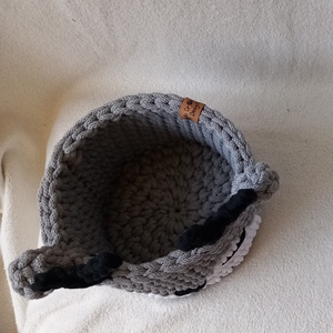 Horgolt szürke rénszarvas tároló  - karácsony - karácsonyi ajándékozás - karácsonyi képeslap, üdvözlőlap, ajándékkísérő - Meska.hu