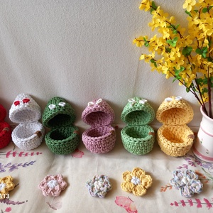 Horgolt nyitható tojások - otthon & életmód - dekoráció - húsvéti asztaldíszek - Meska.hu