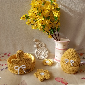 Nyuszis horgolt kosár/ tároló  - Meska.hu