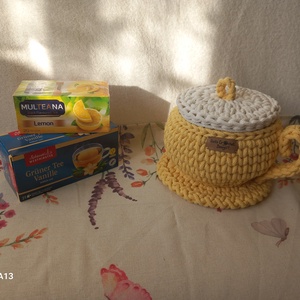 Horgolt nagy bögre/ teatartó - otthon & életmód - konyhafelszerelés, tálalás - konyhai tárolás - tea & kávé tárolás - Meska.hu