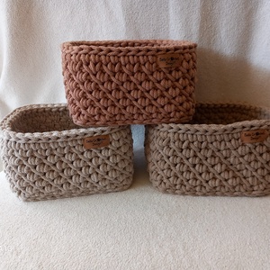 Horgolt téglatest tároló - otthon & életmód - tárolás & rendszerezés - doboz - Meska.hu