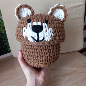 Horgolt nagy macis tároló  - Meska.hu