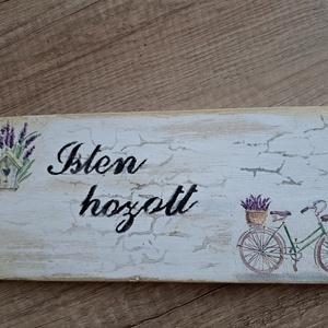 Isten hozott tábla, Otthon & Életmód, Dekoráció, Ajtó- és ablak dekoráció, Ablakdísz, Decoupage, transzfer és szalvétatechnika, Famegmunkálás, MESKA
