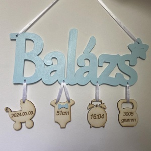 Babaköszöntő névtábla  - otthon & életmód - babaszoba, gyerekszoba - babaszoba, gyerekszoba - Meska.hu