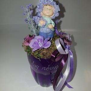 Boldog névnapot Levendulás, lila figurás dísz -  - Meska.hu