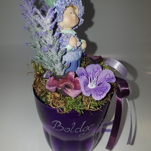 Boldog névnapot Levendulás, lila figurás dísz -  - Meska.hu