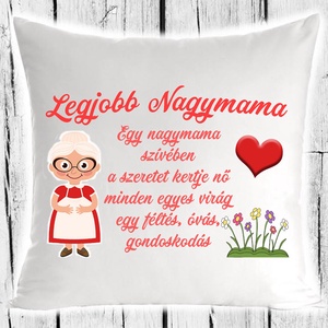 Díszpárna - Legjobb Nagymama, Otthon & Lakás, Lakástextil, Párna & Párnahuzat, Decoupage, transzfer és szalvétatechnika, MESKA