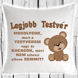 Díszpárna -Legjobb Testvér, Otthon & Életmód, Lakástextil, Párna & Párnahuzat, Decoupage, transzfer és szalvétatechnika, MESKA