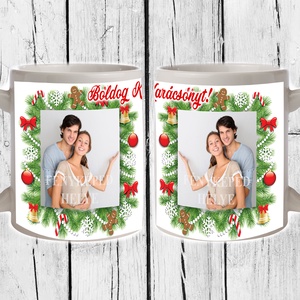 Egyedi  Bögre- Boldog Karácsonyt, Otthon & Életmód, Bögre & Csésze, Konyhafelszerelés, tálalás, Tálalás, Decoupage, transzfer és szalvétatechnika, MESKA