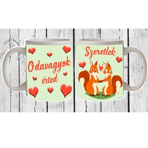 Odavagyok érted bögre, Otthon & Életmód, Bögre & Csésze, Konyhafelszerelés, tálalás, Tálalás, Decoupage, transzfer és szalvétatechnika, MESKA