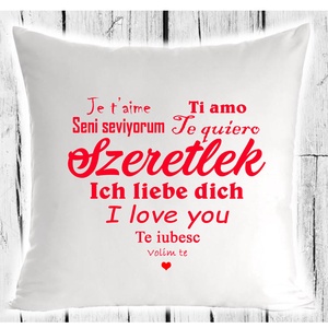 Szeretlek párna, Otthon & Életmód, Lakástextil, Párna & Párnahuzat, Decoupage, transzfer és szalvétatechnika, MESKA