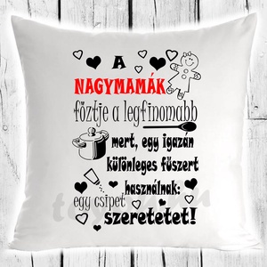 Díszpárna - Nagymama, Otthon & Életmód, Lakástextil, Párna & Párnahuzat, Decoupage, transzfer és szalvétatechnika, MESKA
