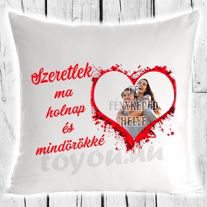 Szeretlek  párna egyedi fényképpel, Otthon & Életmód, Lakástextil, Párna & Párnahuzat, Decoupage, transzfer és szalvétatechnika, MESKA