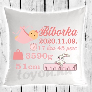 Egyedi Díszpárna - Babalátogató, Otthon & Életmód, Lakástextil, Párna & Párnahuzat, Decoupage, transzfer és szalvétatechnika, MESKA