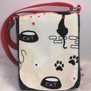 Gyerek, kislány farmer oldaltáska - cicás  - táska & tok - kézitáska & válltáska - válltáska - Meska.hu