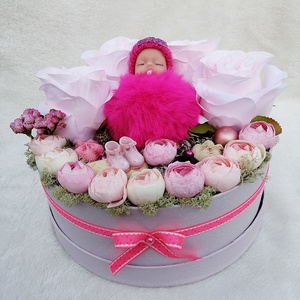 Babaköszöntő, babaváró virágbox - pink - otthon & életmód - dekoráció - virágdísz és tartó - virágbox, virágdoboz - Meska.hu
