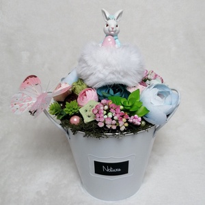 Tavaszi, nyári, húsvéti asztaldísz - nyuszilány pillangóval - otthon & életmód - dekoráció - asztal és polc dekoráció - asztaldísz - Meska.hu